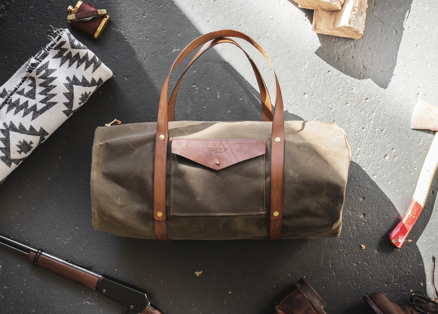 Weekender Duffle - Fieldwork Co Waxed Canvas and Leather Hand Made Goods