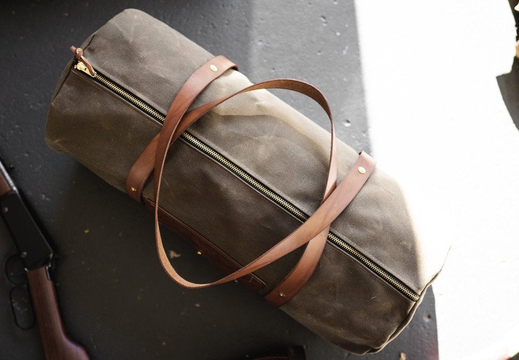Weekender Duffle - Fieldwork Co Waxed Canvas and Leather Hand Made Goods